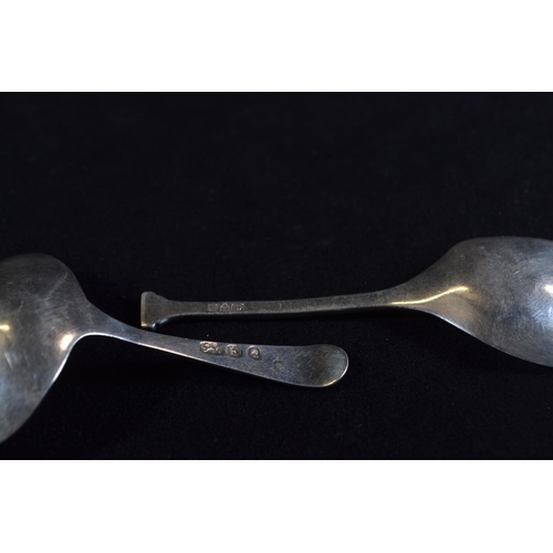 323 - Two silver caddy spoons, including: Alice & George Burrows II London 1801 and maker's mark rubbe... 