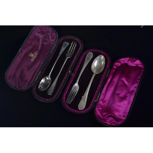 326 - Two Victorian silver fork and spoon sets, makers Martin, Hall & Co and Josiah Williams &... 