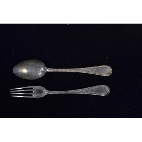 326 - Two Victorian silver fork and spoon sets, makers Martin, Hall & Co and Josiah Williams &... 