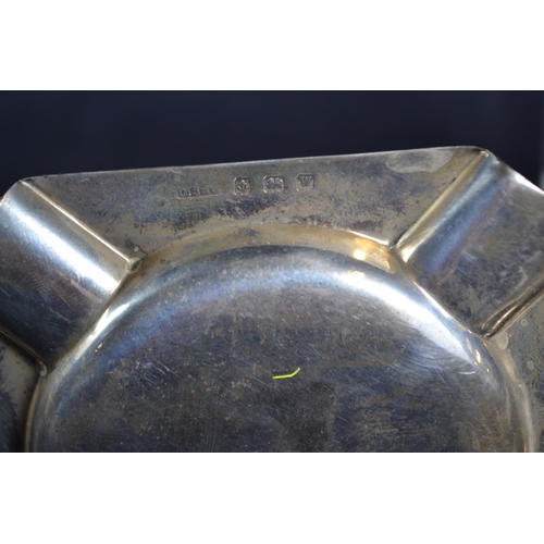 336 - Silver ashtray, D Bros, Birmingham 1921, together variously hallmarked set of child's cutlery (the k... 