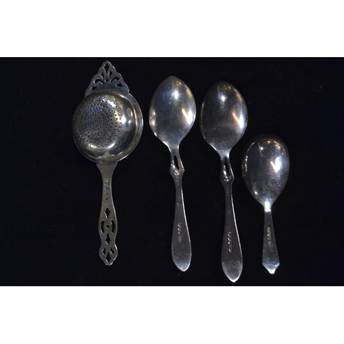 337 - Pair of silver honey spoons, Roberts & Belk, Sheffield 1930 & 1931, initialled, togethe... 