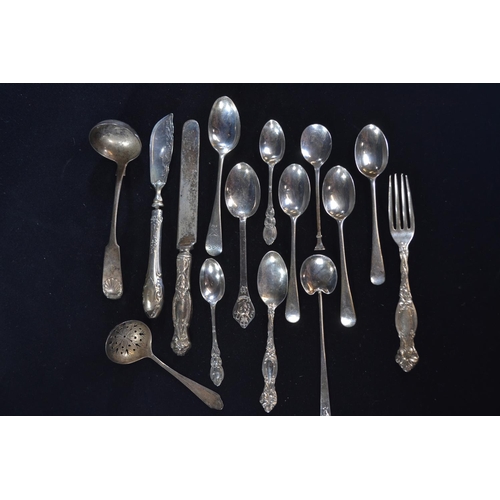 341 - Collection of fourteen pieces of silver flatware, various marks and dates, gross weight 290 grams,&n... 