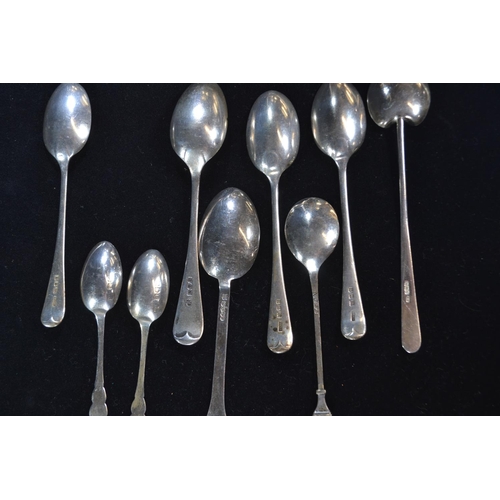 341 - Collection of fourteen pieces of silver flatware, various marks and dates, gross weight 290 grams,&n... 