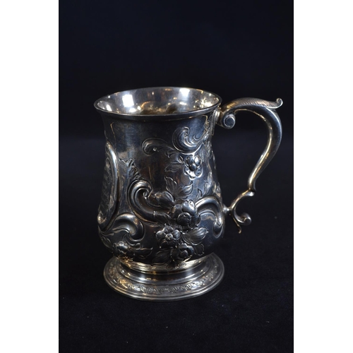 342 - George II silver baluster shaped tankard, William Shaw & William Priest, London 1756, later... 