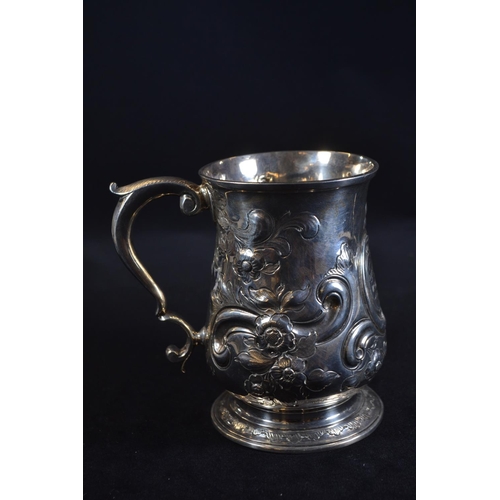 342 - George II silver baluster shaped tankard, William Shaw & William Priest, London 1756, later... 