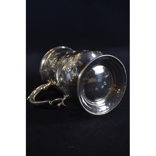 342 - George II silver baluster shaped tankard, William Shaw & William Priest, London 1756, later... 