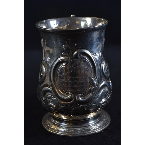 342 - George II silver baluster shaped tankard, William Shaw & William Priest, London 1756, later... 