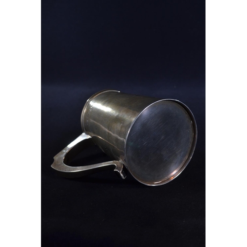 350 - Silver tankard, Charles Boyton, London 1934, of tapering form, initialled 'GPWC 6.9.35' height ... 