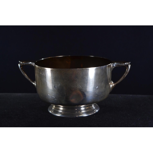 351 - Silver twin-handled presentation bowl, James Dixon & Sons Ltd, Sheffield 1933, engraved ' C.P.W.... 