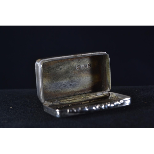 374 - William IV silver snuff box, TS, Birmingham 1835, 5.5cm wide, 45.25 grams