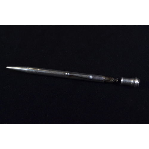 384 - Victorian silver propelling pencil, Sampson Mordan & Co, London 1887, with black onyx terminal, ... 