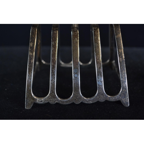 387 - Two silver toast racks, Mappin & Webb Ltd and William Base & Sons Birmingham 1932 and 1928 r... 