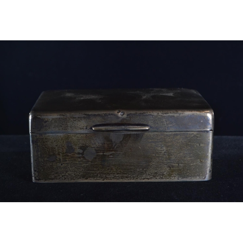 427 - Silver rectangular cigarette box, William Neale & Son, Birmingham 1925, initialled 'GTWC' to top... 