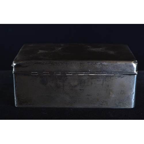 427 - Silver rectangular cigarette box, William Neale & Son, Birmingham 1925, initialled 'GTWC' to top... 