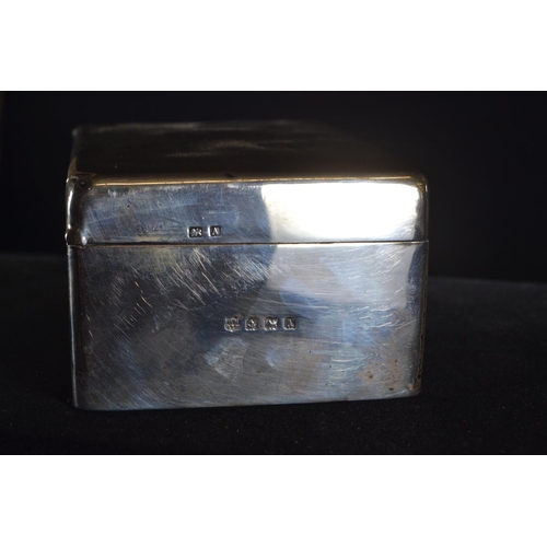 427 - Silver rectangular cigarette box, William Neale & Son, Birmingham 1925, initialled 'GTWC' to top... 