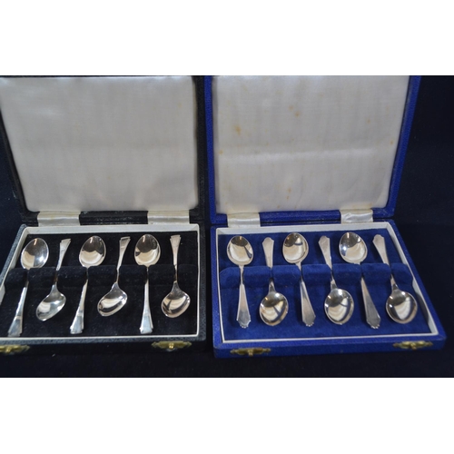 429 - Two sets of silver six coffee spoons, Deakin & Francis Ltd, Birmingham 1958 and 1959 respectivel... 