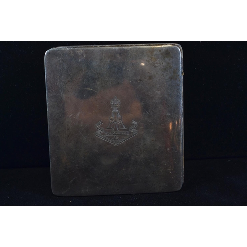 455 - Silver folding card case, Cohen & Charles, Chester 1917, inscribed '1875 Alexandra Yorkshire The... 