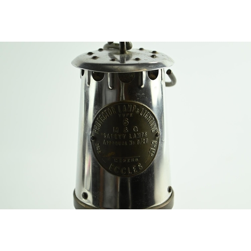 466 - Miners safety lamp, The Protector Lamp & Lighting Co. Ltd. Eccles, Type 6, height 25cm