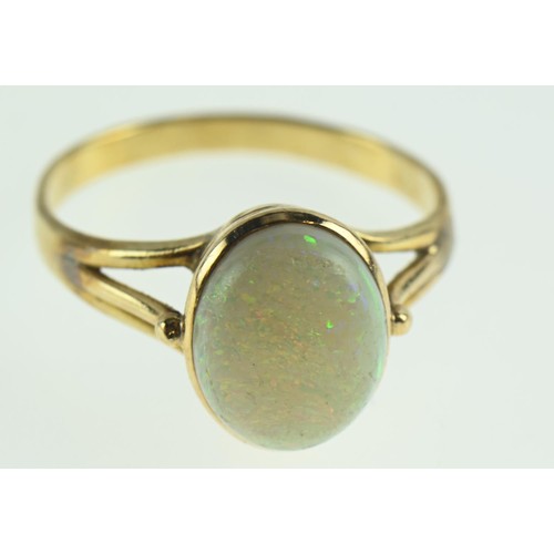 211 - Opal ring set in 9ct gold, size N, gross weight 2.36g.