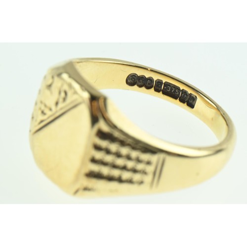 224 - 9ct gold signet ring, size Q1/2, gross weight 8.08 grams