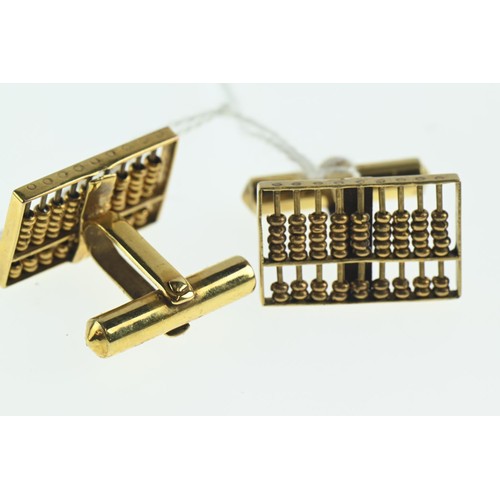 227 - Pair of 9ct gold abacus cufflinks, gross weight 7.5 grams