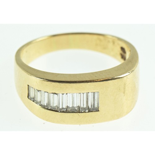 232 - Gents 14ct gold and diamond ring, size S1/2, gross weight 6.9 grams