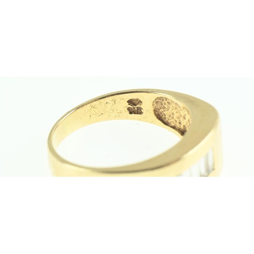 232 - Gents 14ct gold and diamond ring, size S1/2, gross weight 6.9 grams