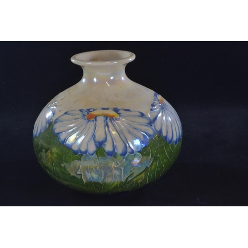 545 - Lise B Moorcroft; Moorland Staffordshire Chelsea Works Burslem, lustre blue daisy vase, no.91 of 300... 