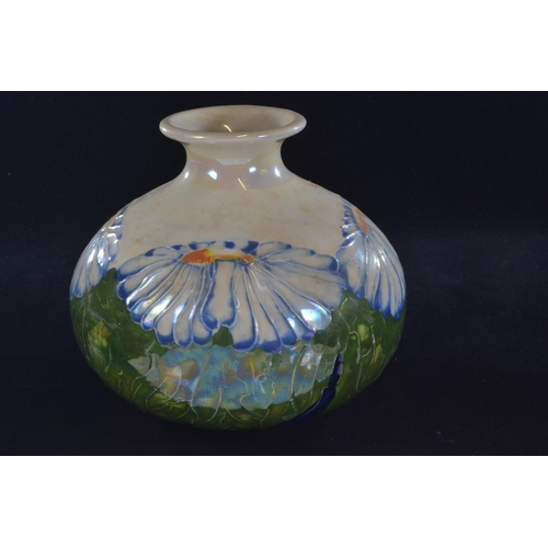 545 - Lise B Moorcroft; Moorland Staffordshire Chelsea Works Burslem, lustre blue daisy vase, no.91 of 300... 