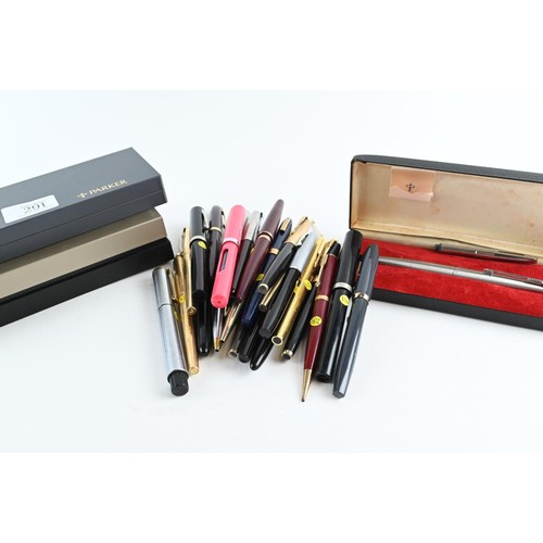 291 - A collection of 27 individual pens. Including 10 Sheaffer and 17 Parker pens, a mix of ballpoint and... 