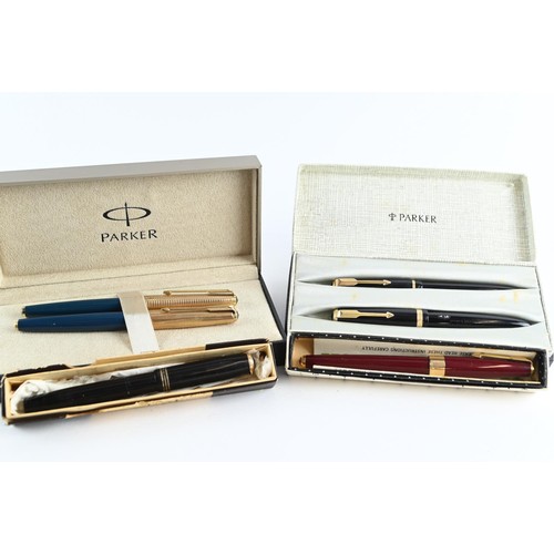 292 - Total of six Parker pens inc, Duofold, Slimfold, No17 Vacumatic. Two with rolled gold lids and all h... 