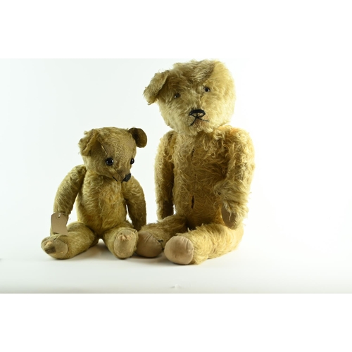 548 - Merrythought jointed teddy bear circa. 1930's with original tag to foot, golden mohair, glass eyes, ... 