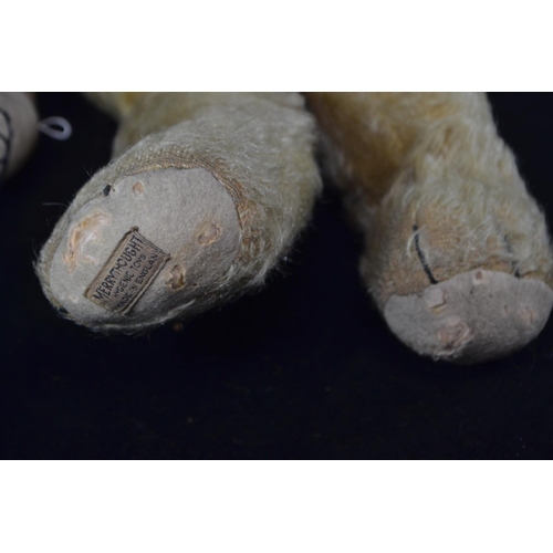 548 - Merrythought jointed teddy bear circa. 1930's with original tag to foot, golden mohair, glass eyes, ... 