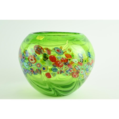 602 - A Murano style green millefiori bowl, height approx. 19cm x dia. 26cm