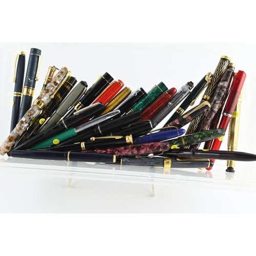 287 - A collection of 35 assorted pens, mostly fountain inc,boxed stratton and Artamis.