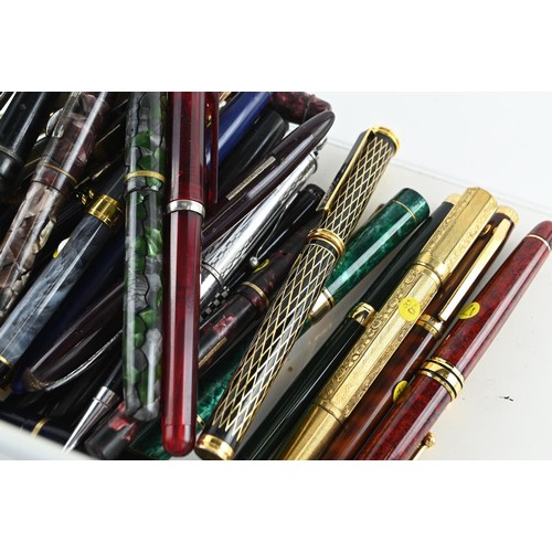 287 - A collection of 35 assorted pens, mostly fountain inc,boxed stratton and Artamis.