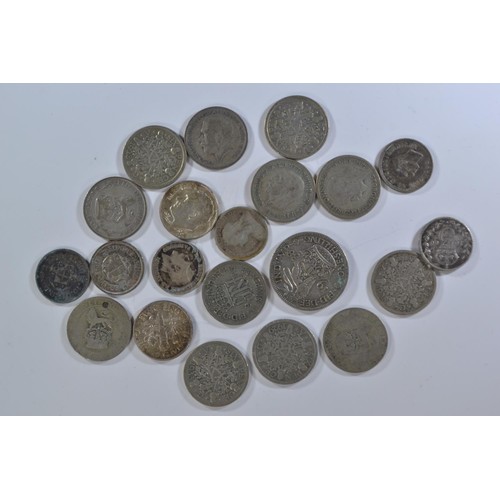 445 - 448 grams gross weight of mostly British pre-1947 silver coins