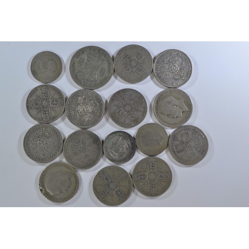 445 - 448 grams gross weight of mostly British pre-1947 silver coins