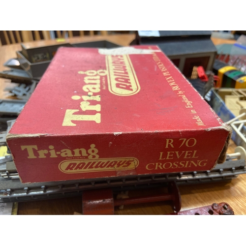 573 - Good collection of Tri-ang railway 00 gauge track, electrical and some scenery.