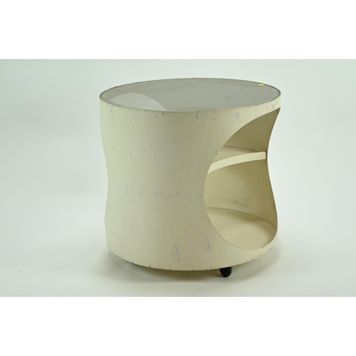 682 - Bentwood Modernist 1960’s circular cube style Nubi Table finished in white by Erik Van Buijten... 