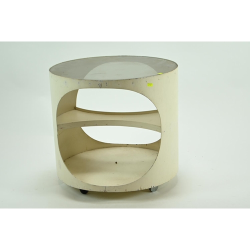 682 - Bentwood Modernist 1960’s circular cube style Nubi Table finished in white by Erik Van Buijten... 