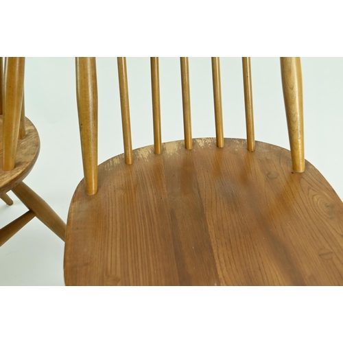 688 - 2 Ercol Windsor Goldsmith dining chairs with high back, original blue stamp and marked underneath ch... 