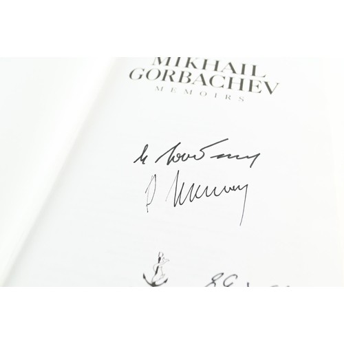 497 - Mikhail Gorbachev Memoirs, pub. Doubleday, 1996, first edition, signed in black ink by the author an... 