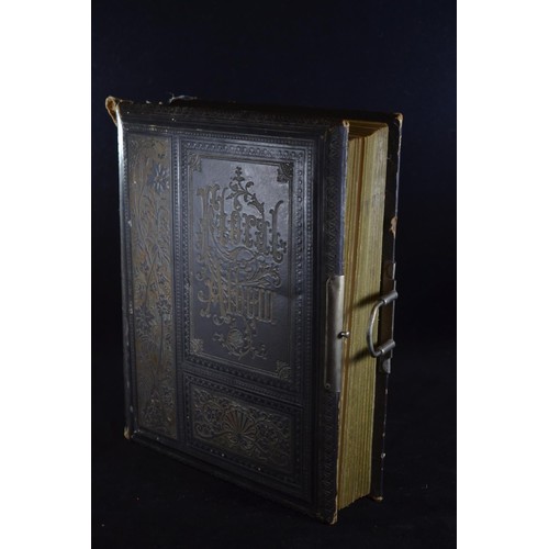 503 - Three late Victorian to Edwardian and possibly later photograph albums, including two leather bound ... 