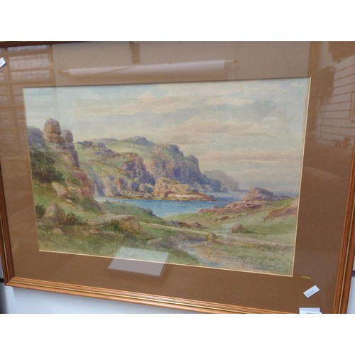 632 - M Crosse (Early 20th century) British- Watercolour 'On The Lizard Penninsula'. 70cm x 53cm incl... 