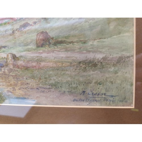 632 - M Crosse (Early 20th century) British- Watercolour 'On The Lizard Penninsula'. 70cm x 53cm incl... 