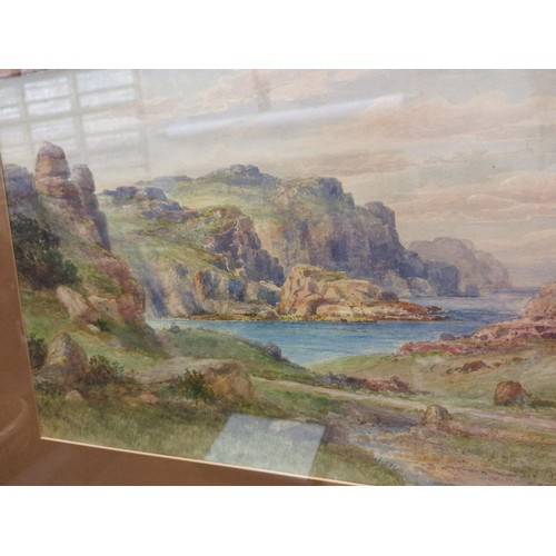 632 - M Crosse (Early 20th century) British- Watercolour 'On The Lizard Penninsula'. 70cm x 53cm incl... 