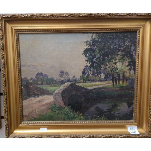 633 - Joseph Edward Hennah (1896-1963) Oil on canvas of  60cm x 47cm inclusive of frame.