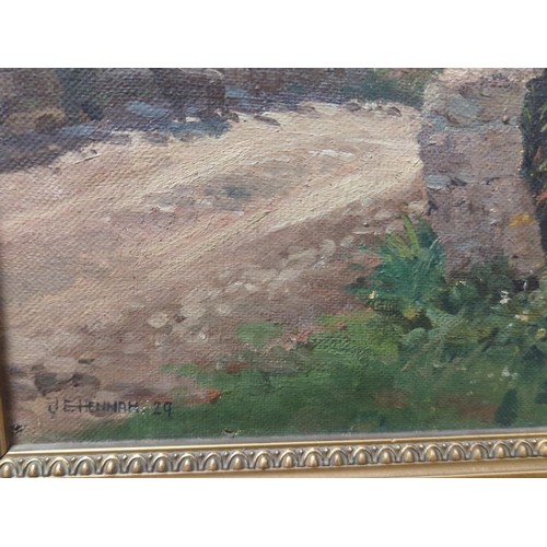 633 - Joseph Edward Hennah (1896-1963) Oil on canvas of  60cm x 47cm inclusive of frame.