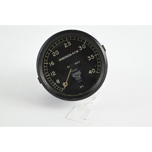 460 - Smiths Mechanical Rev counter WW2 aircraft 0-4000 revs. Dia. approx 3